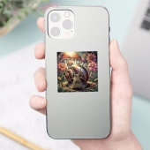 Grillige Kosmische Slak & Paddenstoelentuin Sticker (Telefoon)