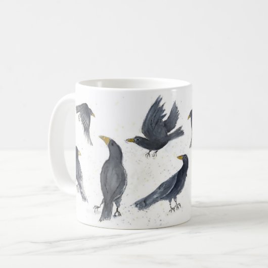 grillige kraaien koffiemok (Voorkant links)