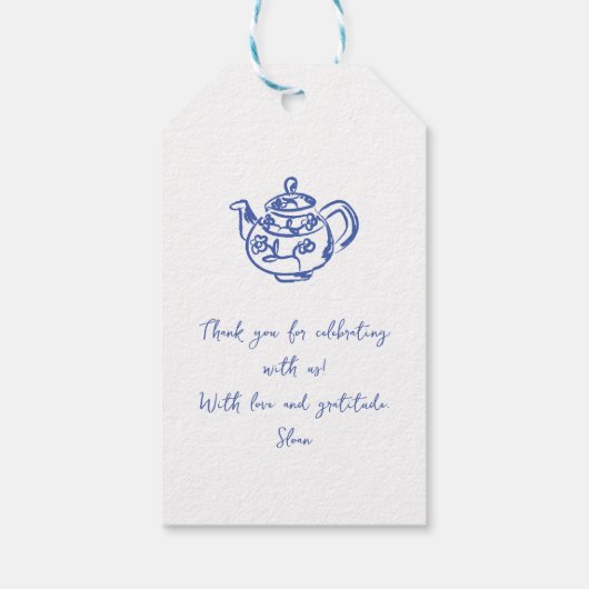 grillige krabbel doedel hand getrokken dank u cadeaulabel (Achterkant)