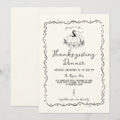 grillige krabbel hand getrokken pompoen Thanksgivi Kaart (Voorkant / Achterkant)