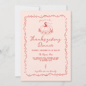 grillige krabbel hand getrokken pompoen Thanksgivi Kaart (Voorkant)