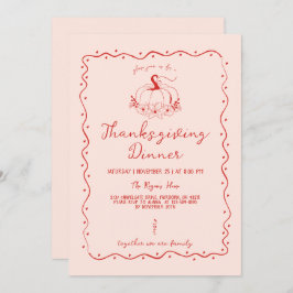 grillige krabbel hand getrokken pompoen Thanksgivi Kaart