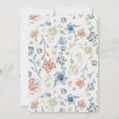 grillige krans | Floral Baby Sprinkle Invitation Kaart (Achterkant)