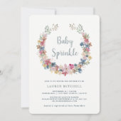 grillige krans | Floral Baby Sprinkle Invitation Kaart (Voorkant)