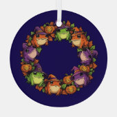 Grillige krans versierd met padden Jackolanterns Glas Ornament (Achterkant)