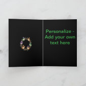 Grillige kransrand versierd met heksenpadden feestdagen kaart (Binnen)