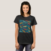 Grillige Krokodil Moeras Wilde Dieren Kunst T-shirt (Voorkant volledig)