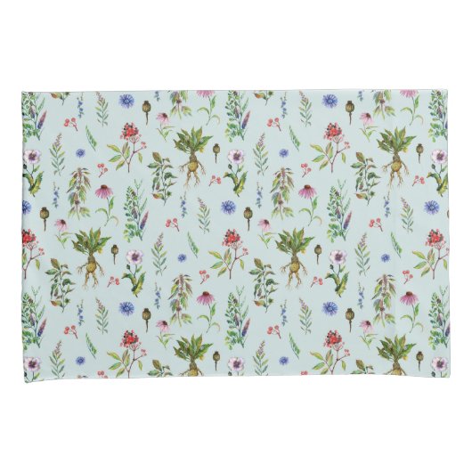 Grillige kruiden op Mint Green Kussensloop (Voorkant-Rechts)