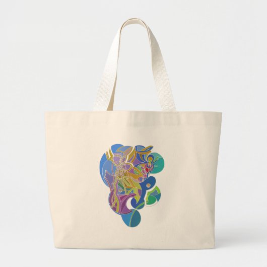 Grillige Kunst Grote Tote Bag (Voorkant)