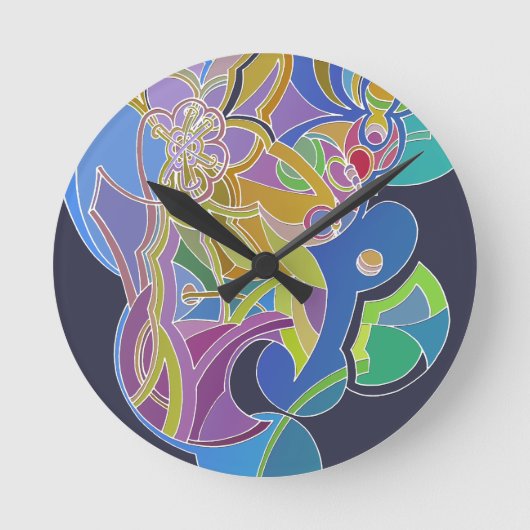 Grillige Kunst Ronde Klok (Voorkant)