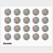 Grillige Kunst Ronde Sticker (Vel)