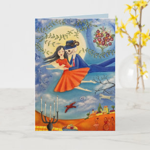 Grillige Kunst Skelet en Vrouw Eeuwige Liefde Kaar Kaart