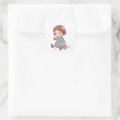 grillige kunst vierkante sticker (Tas)