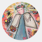 grillige kunstenaar ronde sticker (Voorkant)