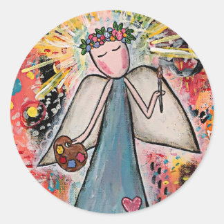 grillige kunstenaar ronde sticker