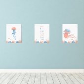 grillige kwal slaapliedje muurkunst sets (Houten vloer)