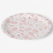 Grillige laatste toast op de kust koraal papieren bordje (Gekanteld)