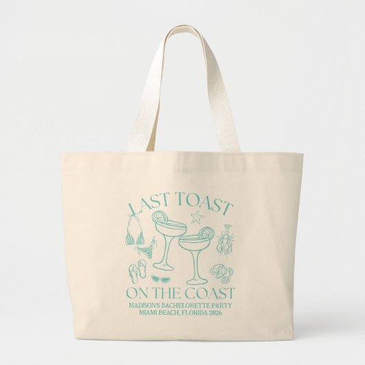 Grillige laatste toast op de kust turquoise grote tote bag (Voorkant)