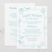 Grillige laatste toast op de kust turquoise kaart (Voorkant / Achterkant)