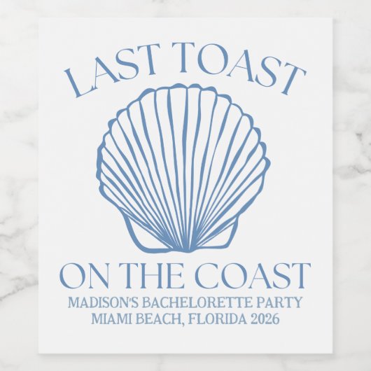 Grillige laatste toast op de kust wijn etiket (Enkel label)