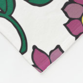 Grillige Lachende Bloem Gezicht Patroon Fleece Deken (Hoek)