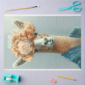 grillige lama met bloemen Decoupage Tissuepapier (Craft)