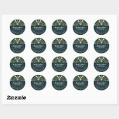 grillige land bloem tuin retour adres ronde sticker (Vel)