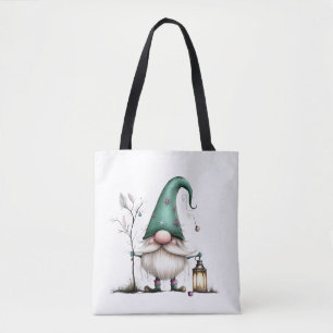 Grillige Lantaarn Kabouter Kerstmis Tote Bag