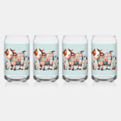 grillige lappendeken Koe met bloemenaccenten Blikvorm Glas (Voorkant)