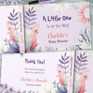 Grillige lavendel bloem vogel baby shower gastenboek