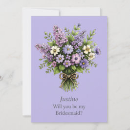 Grillige Lavendel Boeket Bruidsmeisje Voorstel