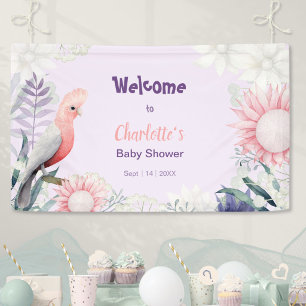 Grillige Lavendel Waterverf Baby Shower Welkom Spandoek