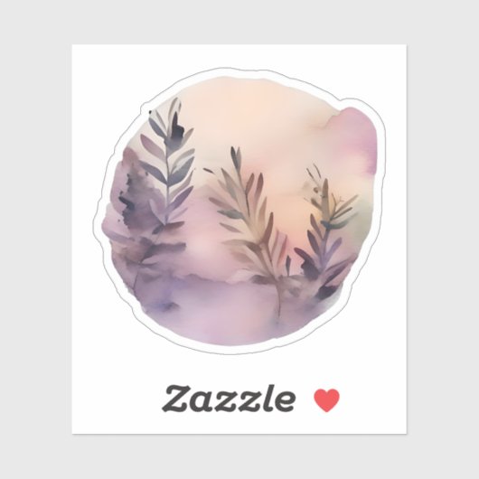 grillige lavendelbladeren sticker (Vel)