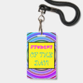Grillige "LEERLING VAN DE DAG!" Speldje Badge (Voorzijde met lanyard)