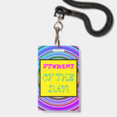 Grillige "LEERLING VAN DE DAG!" Speldje Badge (Achterkant met lanyard)