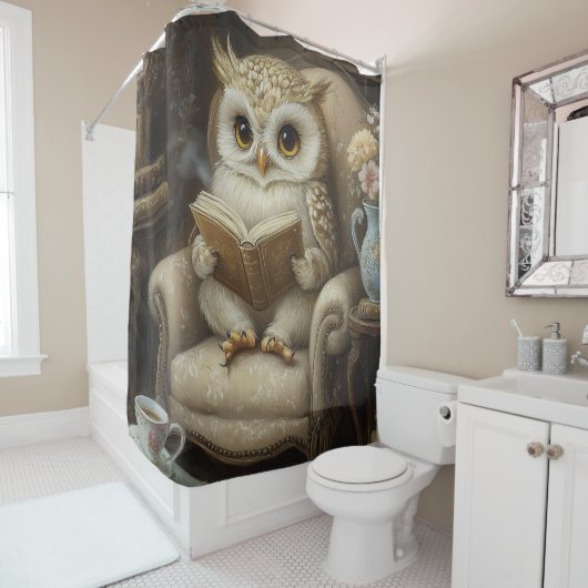 grillige leesuil douchegordijn (In situ)