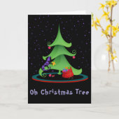 Grillige Leguaan Oh Kerstboom Kaart (Gele Bloem)