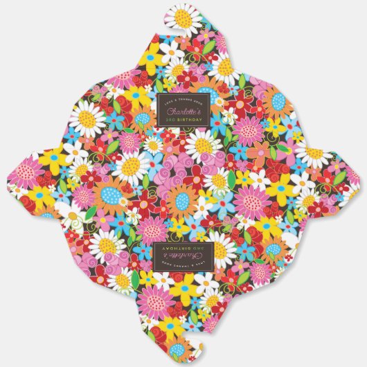 grillige lente bloemen tuin verjaardagsfeestje bedankdoosjes (Ongevouwen)