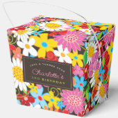 grillige lente bloemen tuin verjaardagsfeestje bedankdoosjes (Achterkant)