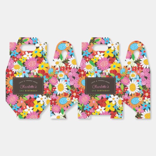 grillige lente bloemen tuin verjaardagsfeestje bedankdoosjes (Ongevouwen)