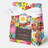 grillige lente bloemen tuin verjaardagsfeestje bedankdoosjes (Voorkant)