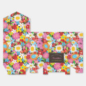 grillige lente bloemen tuin verjaardagsfeestje bedankdoosjes (Ongevouwen)