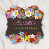 grillige lente bloemen tuin verjaardagsfeestje bedankjes labels (Voorkant)