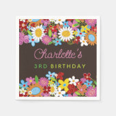 grillige lente bloemen tuin verjaardagsfeestje servet (Voorkant)