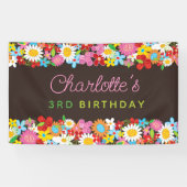 grillige lente bloemen tuin verjaardagsfeestje spandoek (Horizontaal)