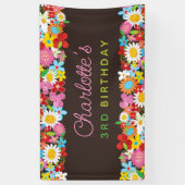 grillige lente bloemen tuin verjaardagsfeestje spandoek (Verticaal)