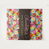 grillige lente bloemen tuin verjaardagsfeestje wandkleed (Voorkant (horizontaal))