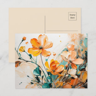 Grillige lente bloemenolie Acryl Briefkaart