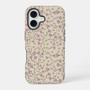 Grillige Lente Ranken – Bloemige Gestippelde Mobie iPhone 16 Hoesje