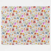 Grillige lente Wildbloemen & Schattige egels Fleece Deken (Voorkant (Horizontaal))